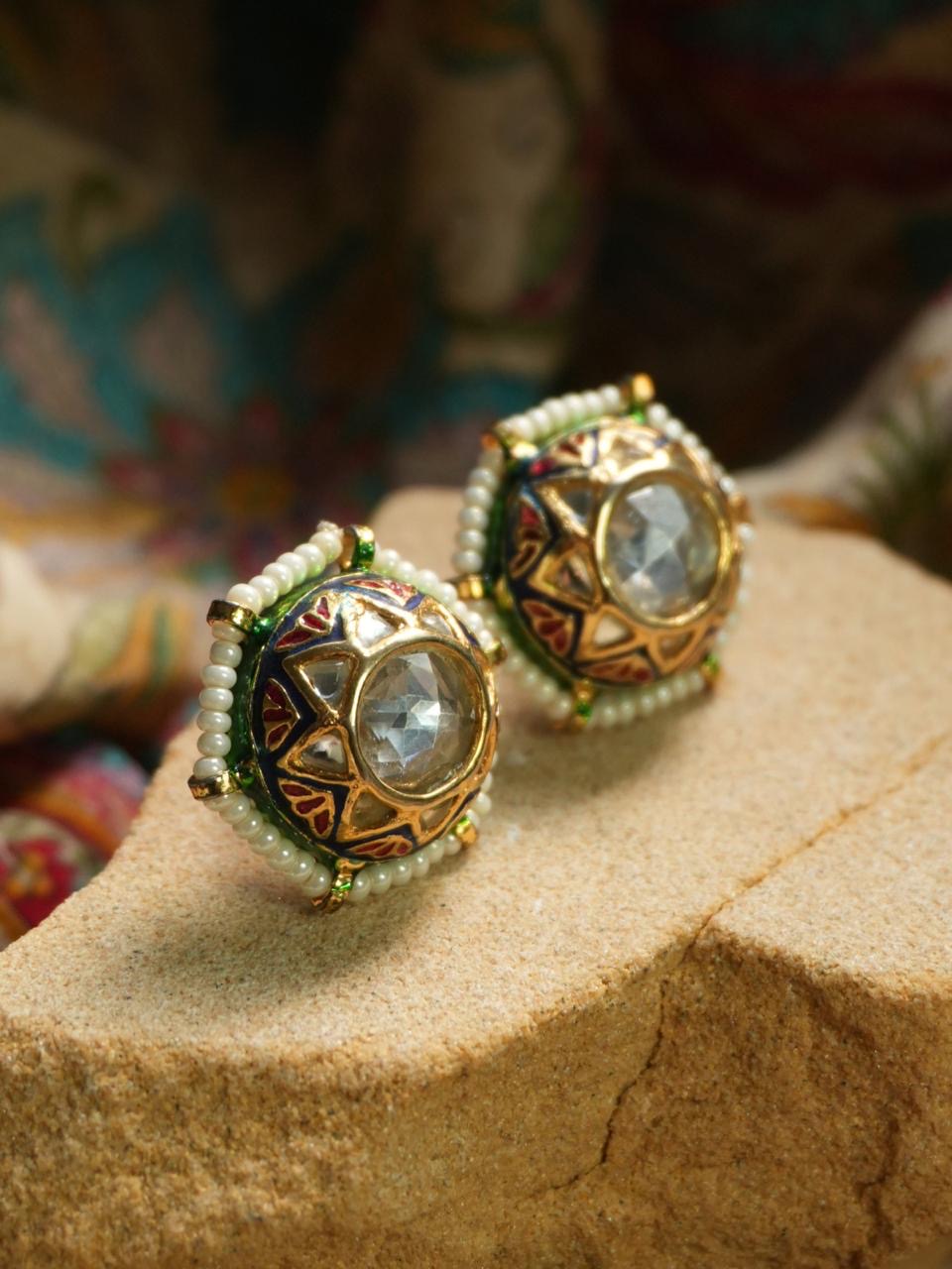 Blue Meena Studs